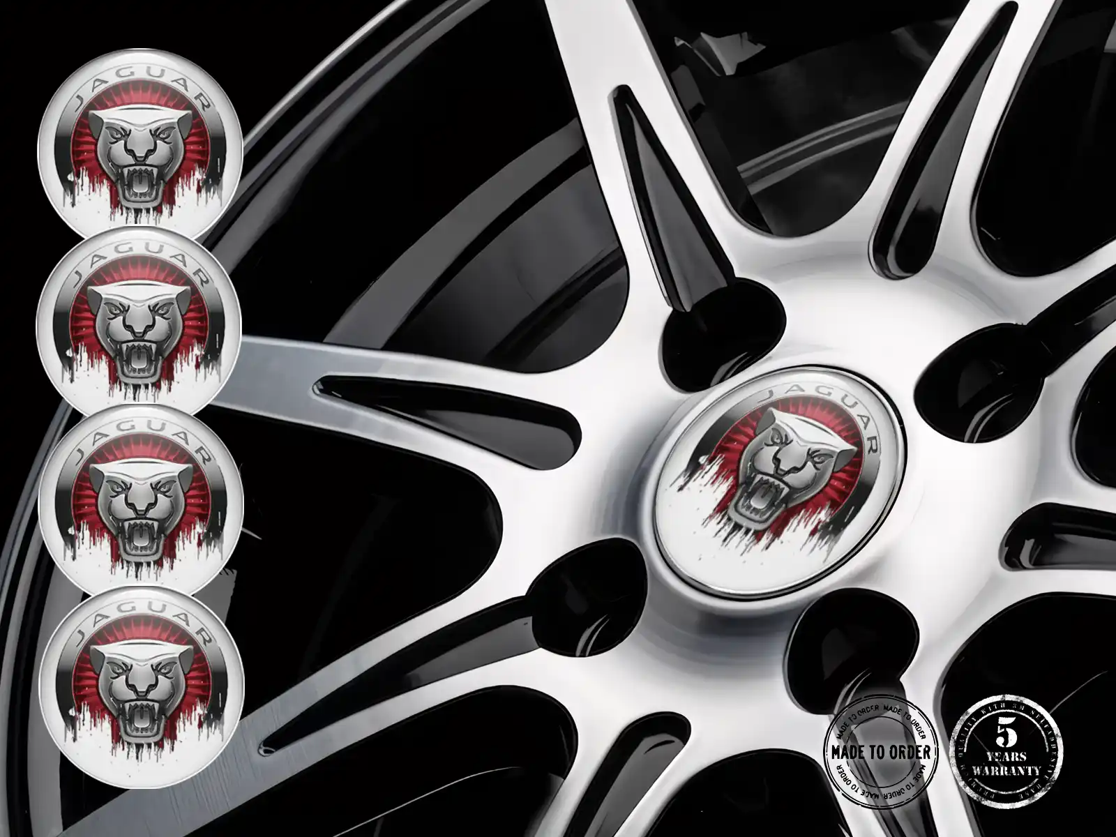 Jaguar Sticker Dome Style Premium Wheel Logos